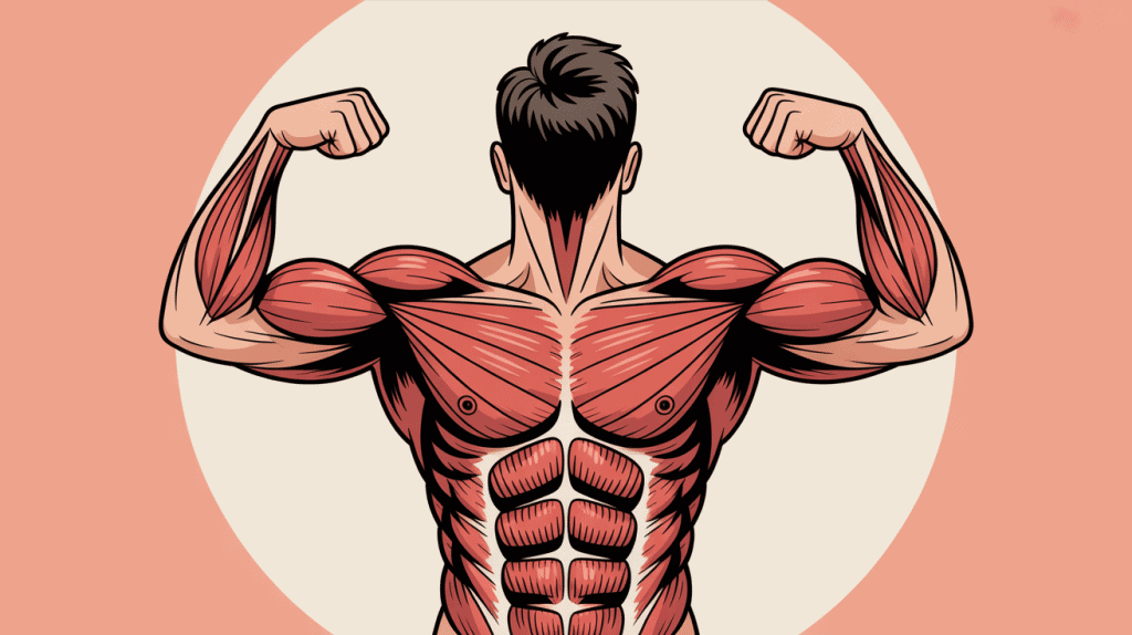 illustration stylisée travailler le haut des pecs torse athlétique