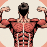 illustration stylisée travailler le haut des pecs torse athlétique