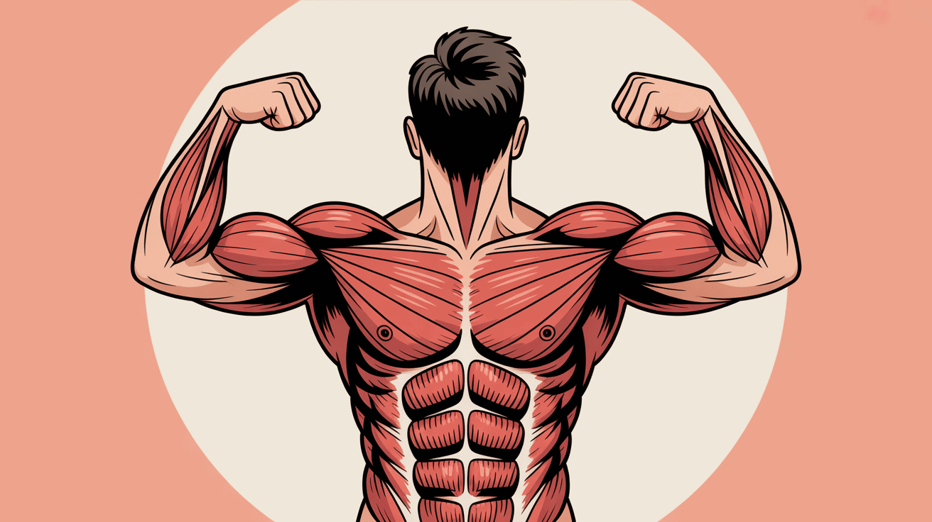 illustration stylisée travailler le haut des pecs torse athlétique