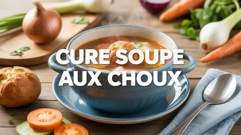 Bol de soupe fumante cure soupe aux choux avec légumes frais
