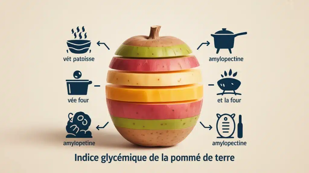 illustration indice glycémique de la pomme de terre avec couches d amidon et méthodes de cuisson