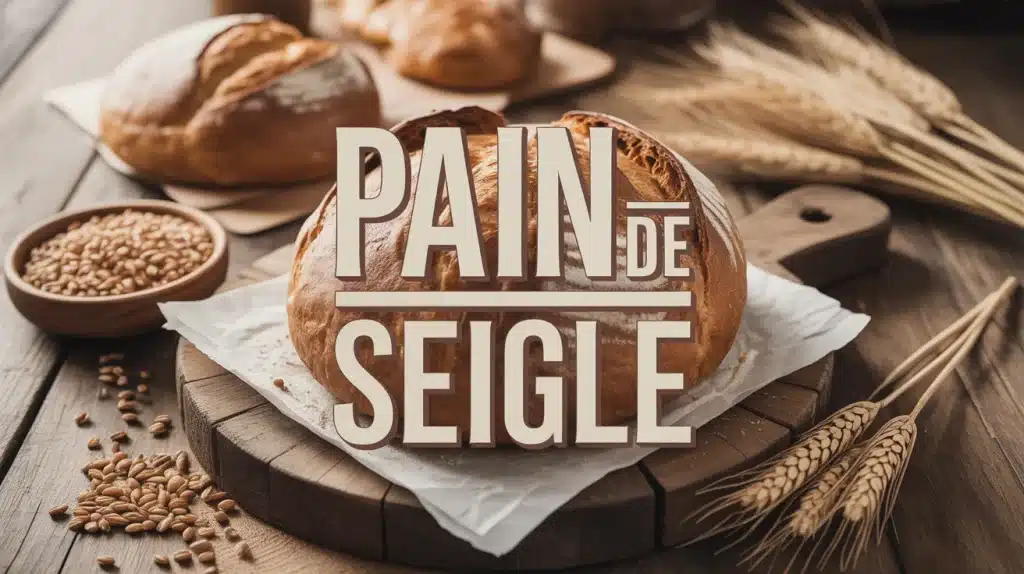 pain de seigle artisanal tranche sur planche en bois