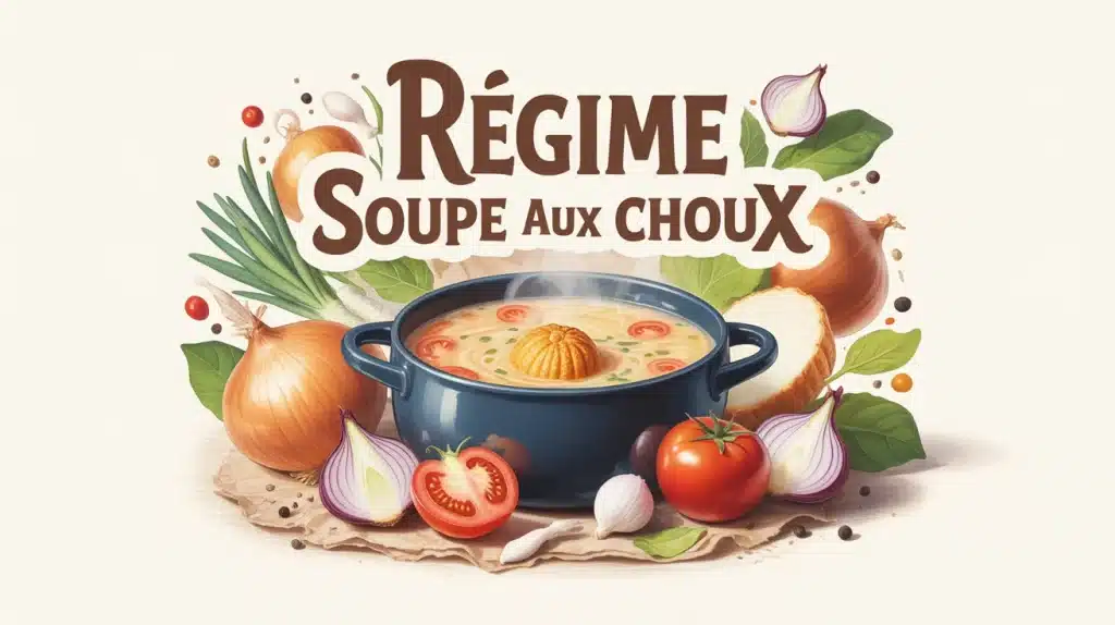 bol de soupe aux choux fumante avec légumes frais