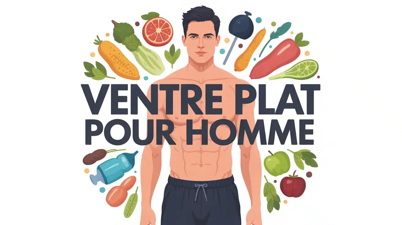 Silhouette homme ventre plat nutrition exercice posture