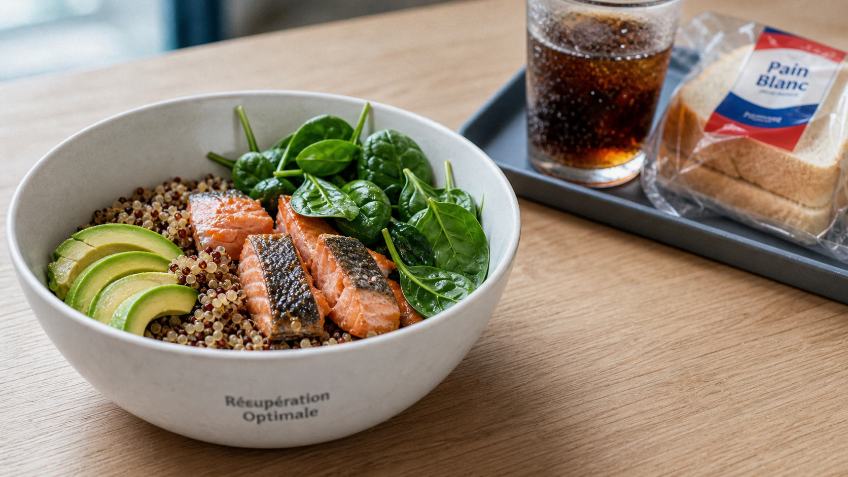 Aliments mauvais pour les muscles : bol sain vs pain sucré
