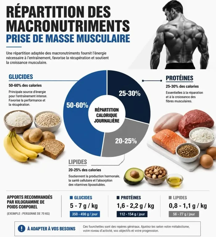 Répartition des macronutriments pour prendre du muscle rapidement