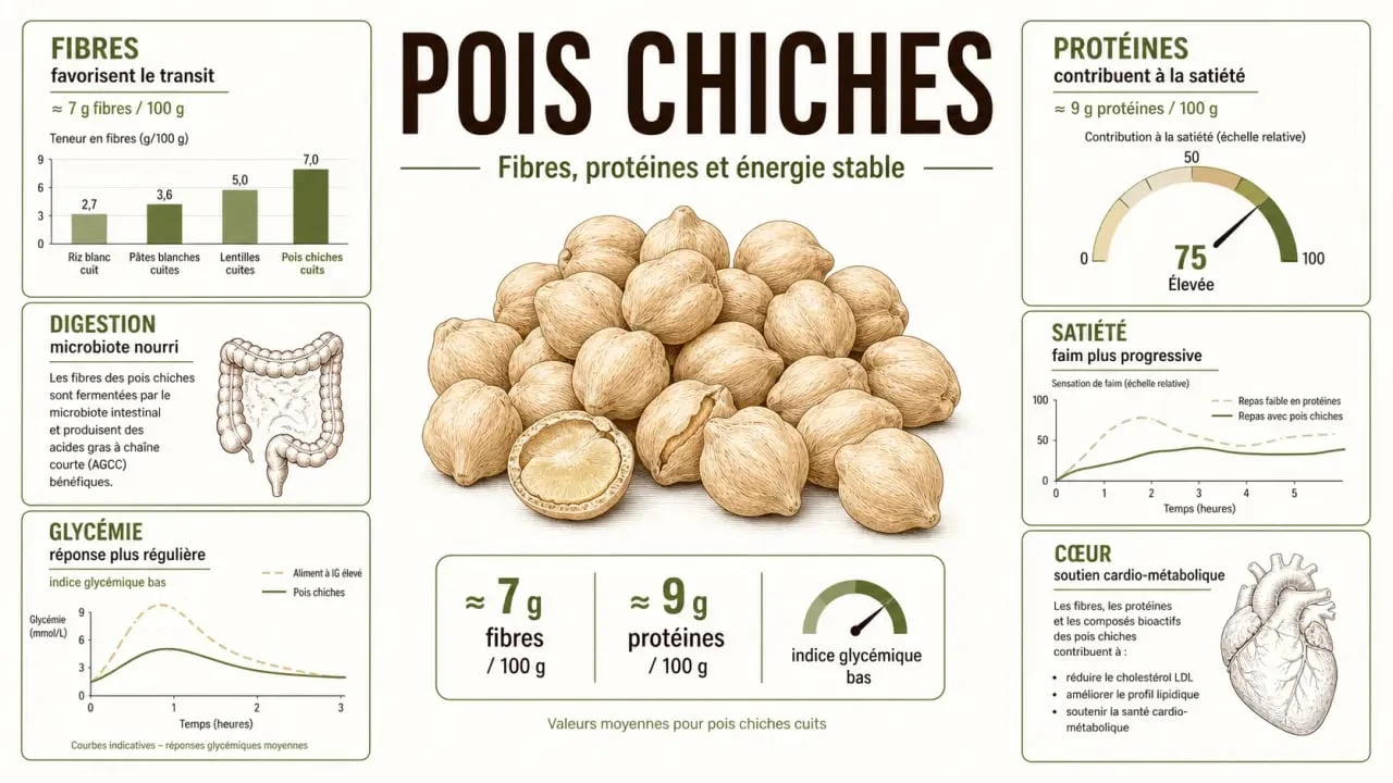 Les bienfaits des pois chiches : visualisation nutritionnelle éditoriale