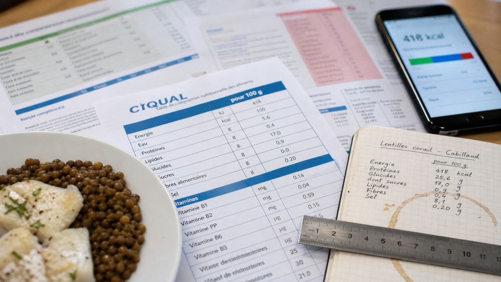 Tableau des aliments, calories et portions : comparer juste sans compter au gramme près