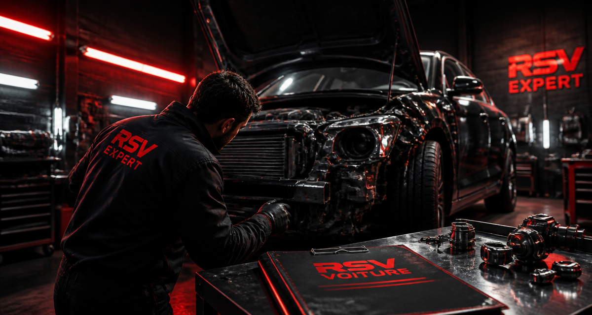 Expert RSV voiture dans garage sombre