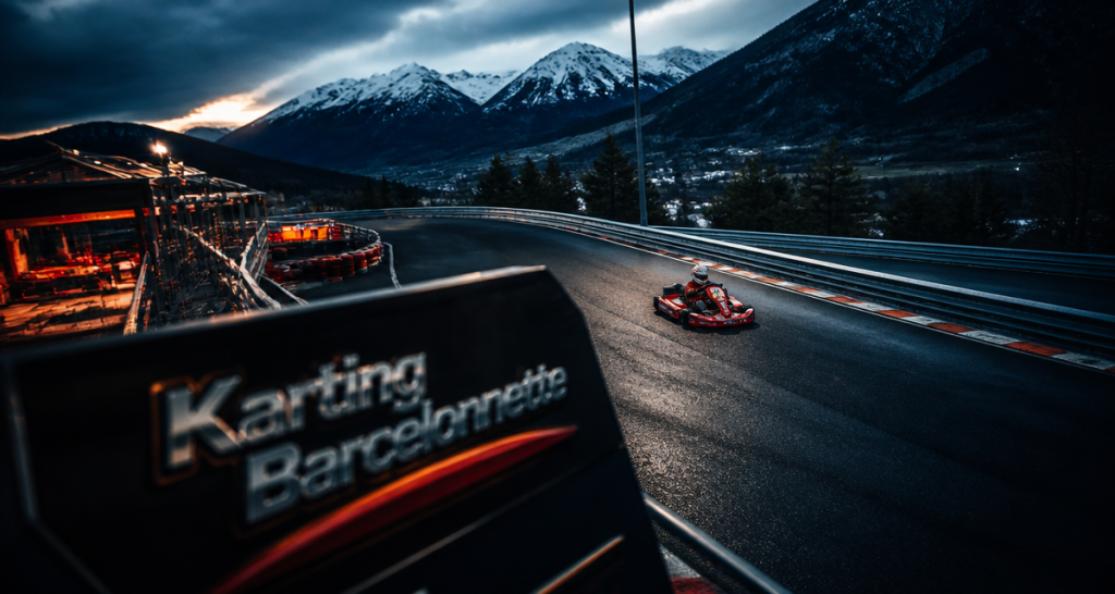 karting barcelonnette sur piste extérieure en montagne