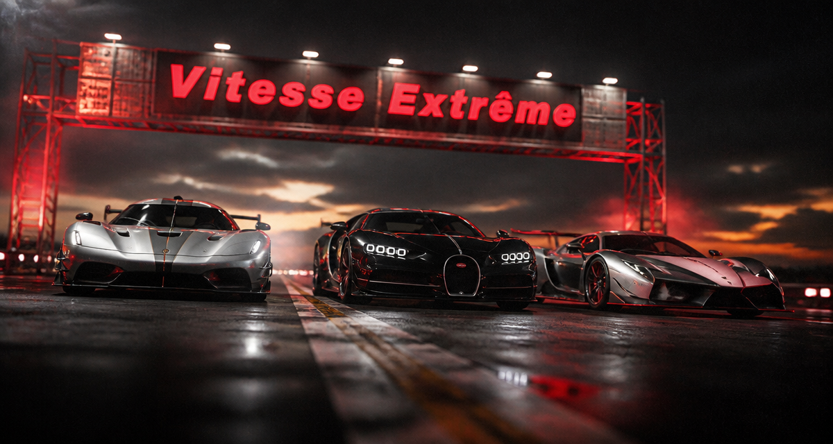 Trois hypercars la plus rapide voiture du monde alignées sur aérodrome