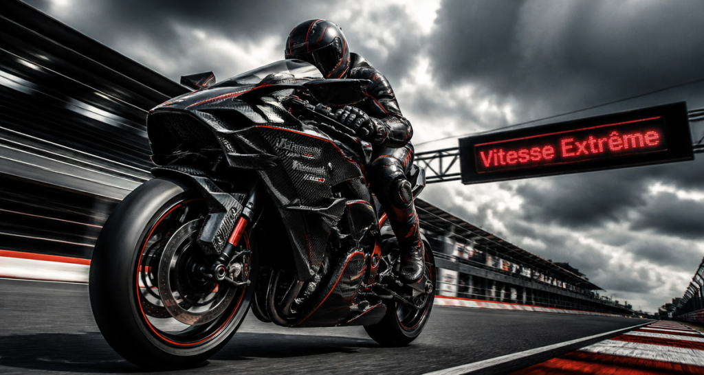 moto la plus rapide du monde kawasaki ninja h2r sur piste