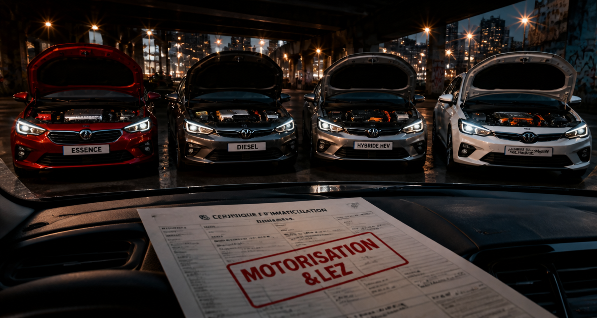 motorisation voiture quatre types parking urbain