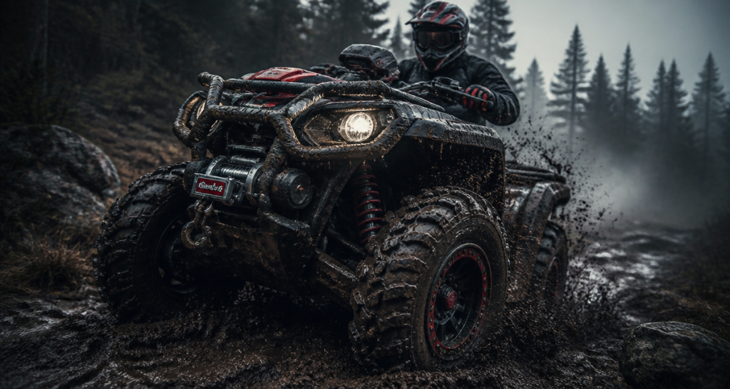 quads 4x4 sur terrain accidenté