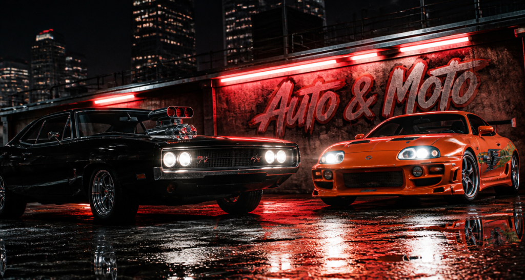 tout les voiture de fast and furious dodge charger supra mk4 face à face