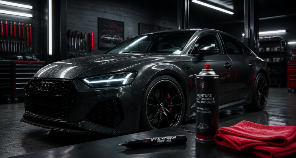 voiture gris anthracite vue trois-quarts