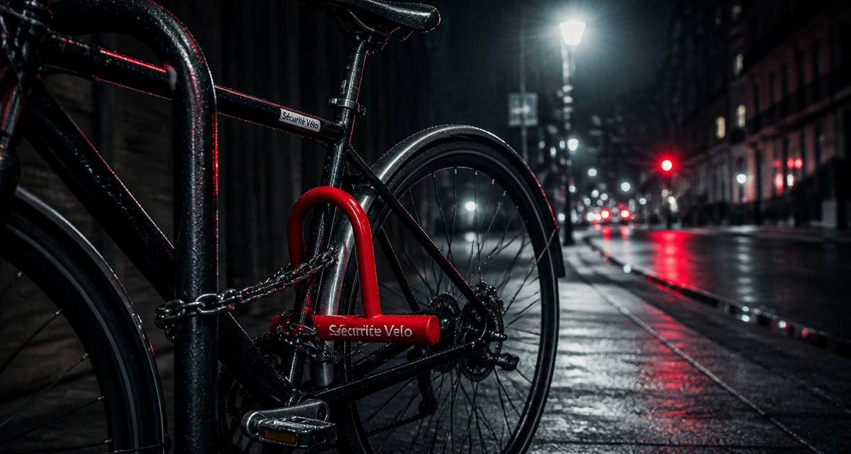 Cadenas vélo solide attaché la nuit