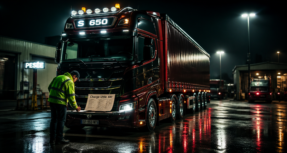 charge utile semi remorque 44t vérification nocturne