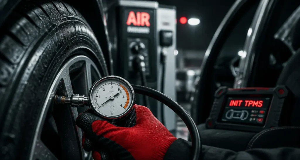 Gonfler pneu et init TPMS pour éteindre le voyant