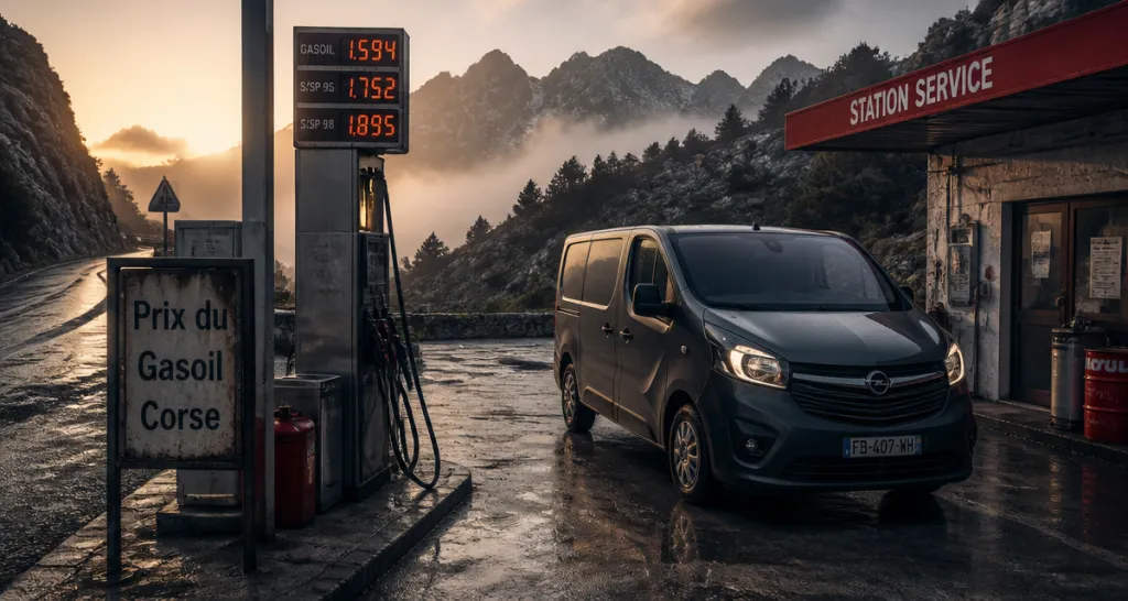 prix gasoil en Corse station-service montagne
