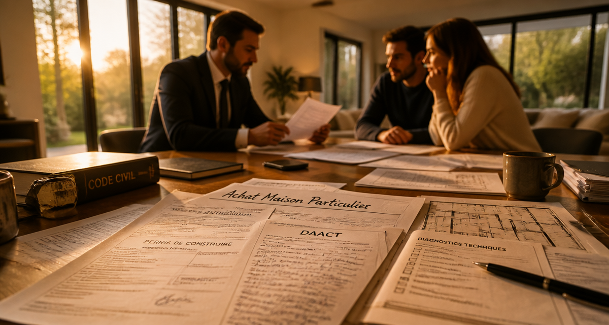 allintitle:acheter une maison construite par un particulier, salon, documents officiels, notaire