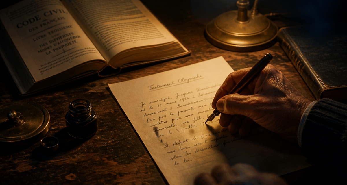 Olographe testament definition main rédige feuille