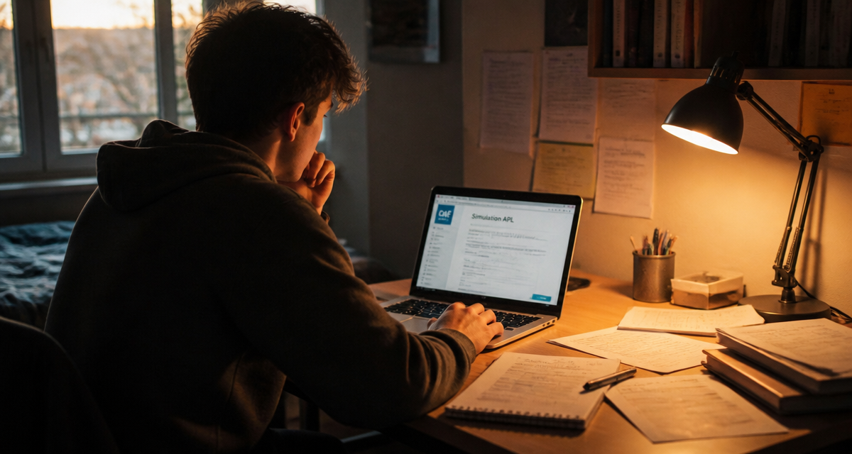 simulateur apl etudiant sur ordinateur chambre