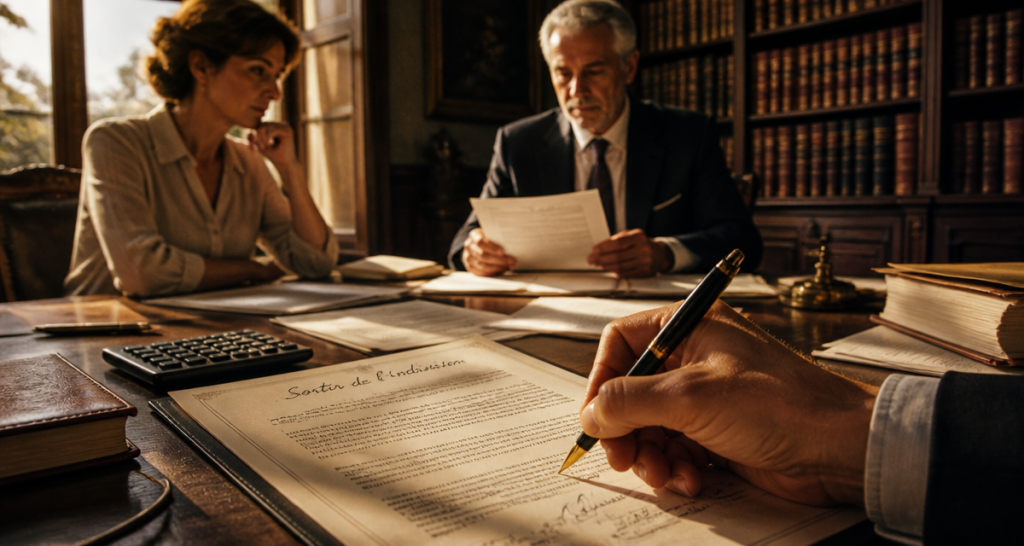 comment sortir d une indivision signature acte notarié