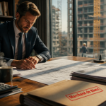 Devenir marchand de bien homme bureau plans immobiliers