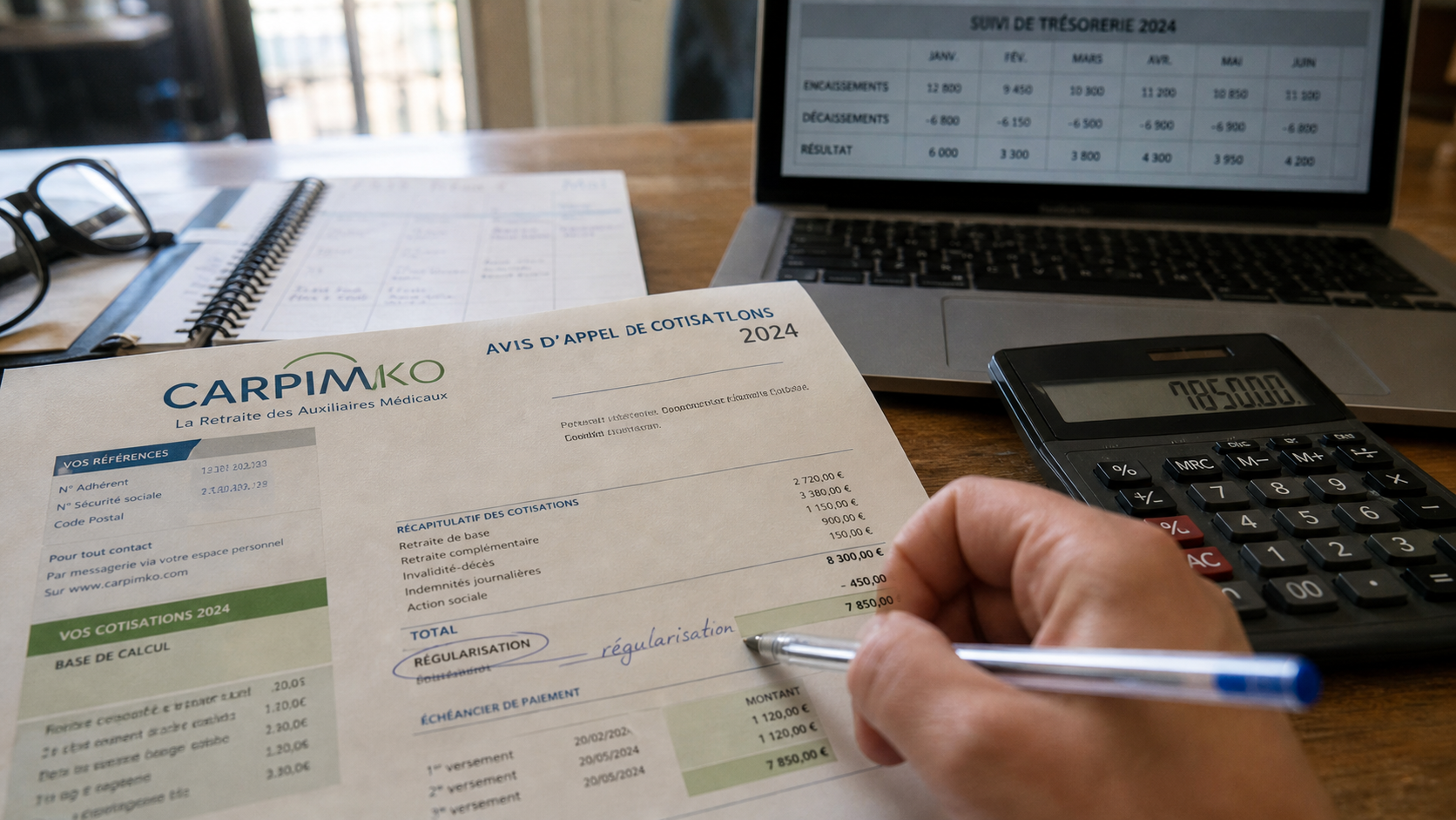 CARPIMKO cotisations 2024 : taux 8,73 % et 1,87 % à retenir, régularisation