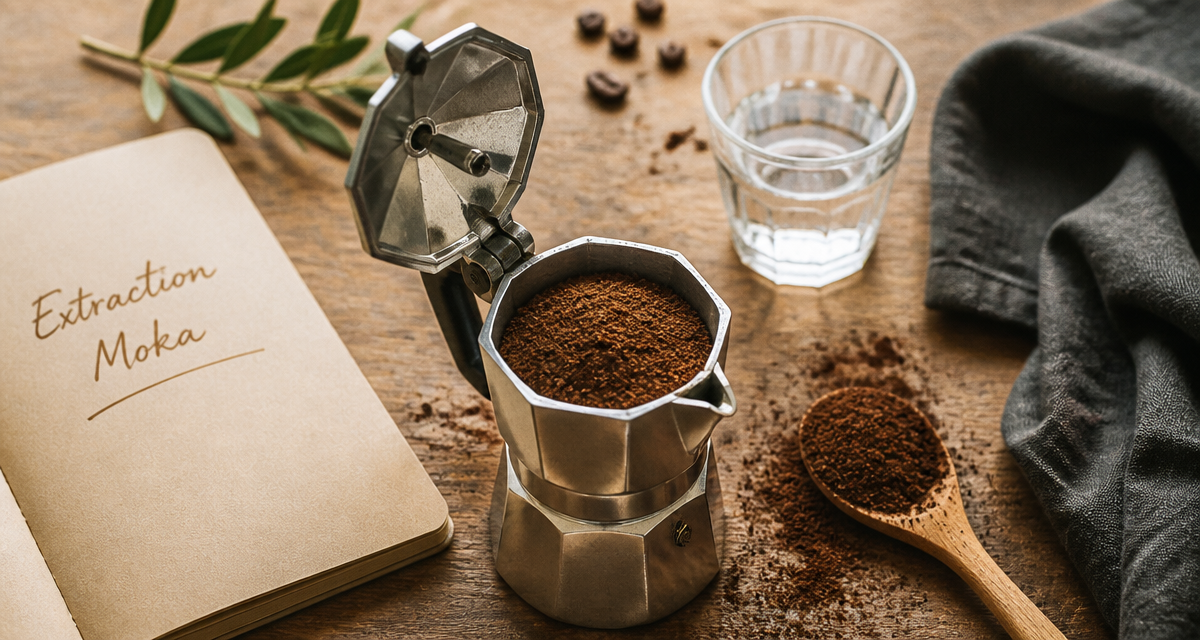 cafetière italienne fonctionnement moka sur table