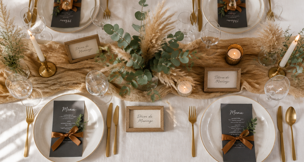 decos de mariage table élégante nature chic