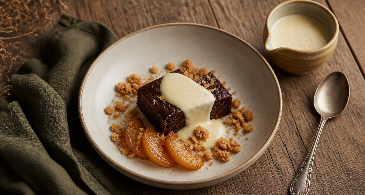 gâteau pour accompagner une crème anglaise moelleux chocolat et pommes