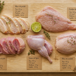liste viande blanche regime sur planche