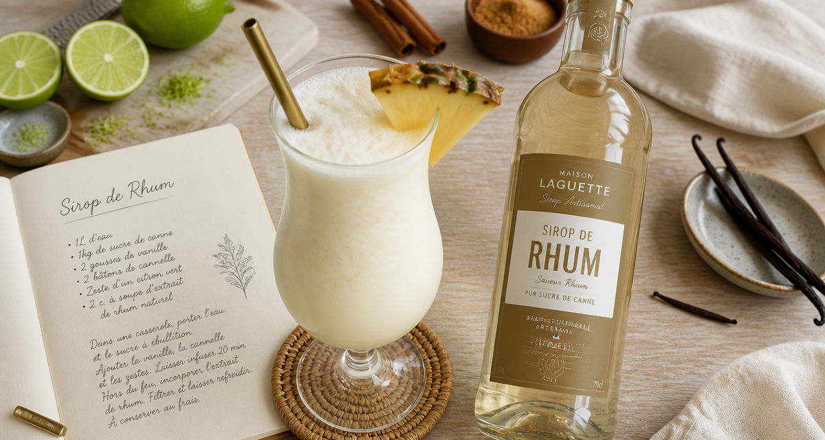 sirop de rhum et Virgin Pina Colada