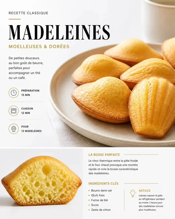 Madeleines moelleuses recette Cyril Lignac avec une bosse parfaite