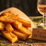 Panisse marseillaise dorée sur table en bois