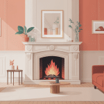 Cheminée repeinte mise en valeur dans salon contemporain