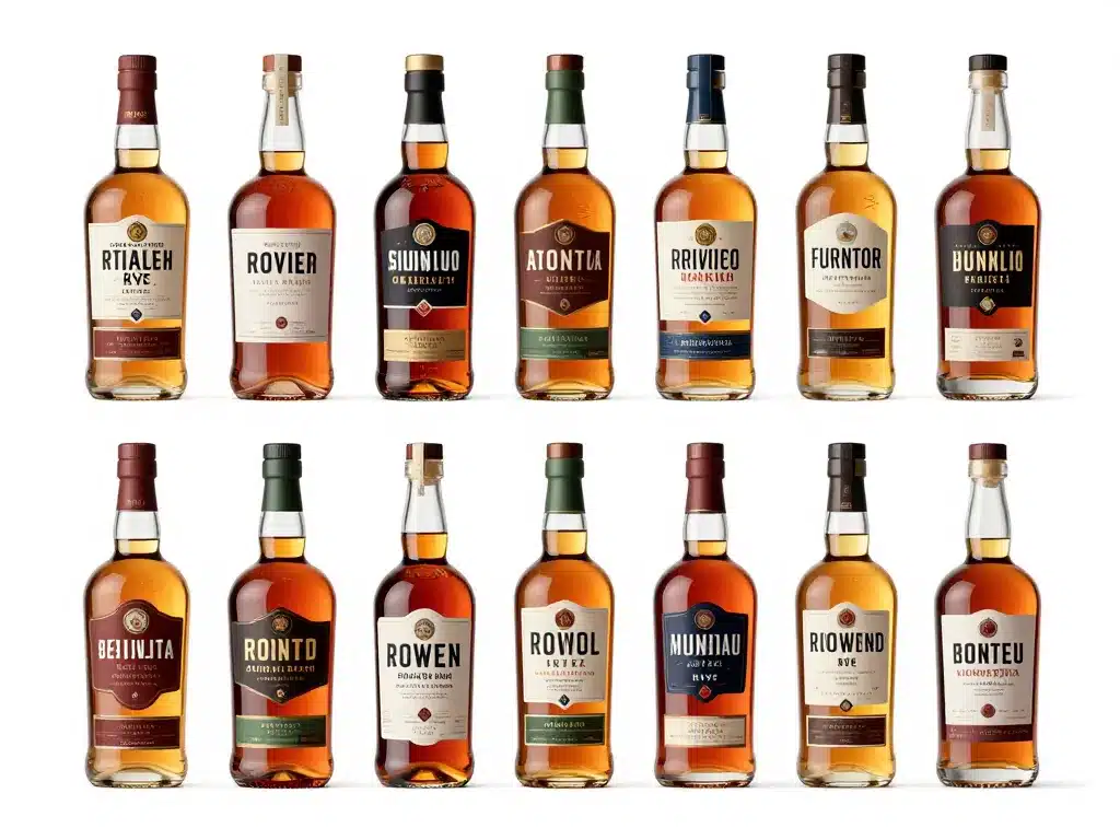 Bouteilles rye whiskey comparaison styles et pays
