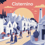 illustration cisternino village blanc pouilles