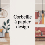 corbeille à papier design élégante dans intérieur contemporain