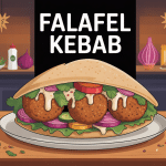 falafel kebab en illustration conviviale