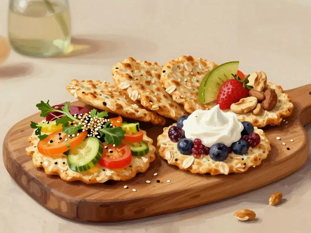 galette aux flocons d avoine sucrée et salée sur planche