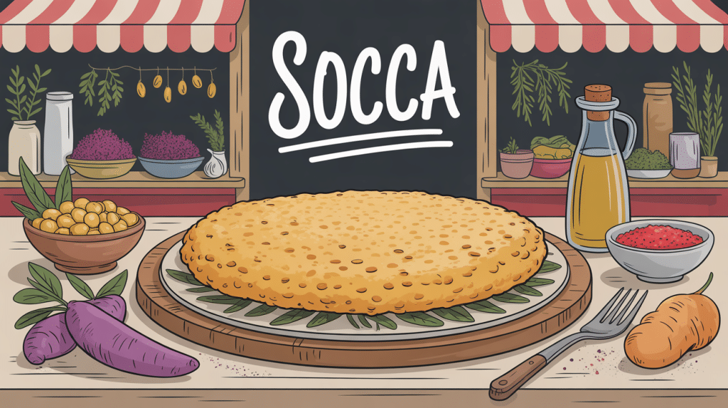 meilleure socca nice illustration galette pois chiche marché provençal