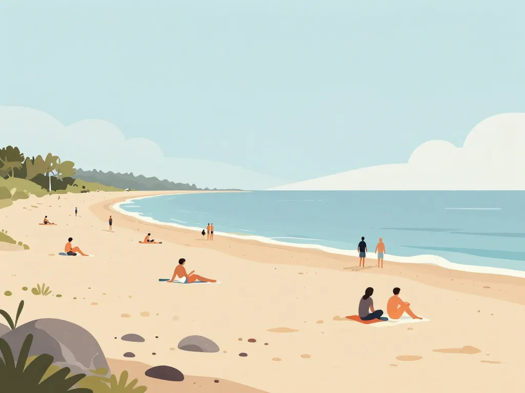 vue panoramique plage de lanseria sable rochers ambiance