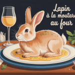 Recette lapin à la moutarde au four servie à table avec sauce crémeuse
