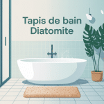 tapis diatomite danger en salle de bain moderne