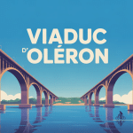 Illustration stylisée du viaduc d'Oleron reliant le continent à l'île