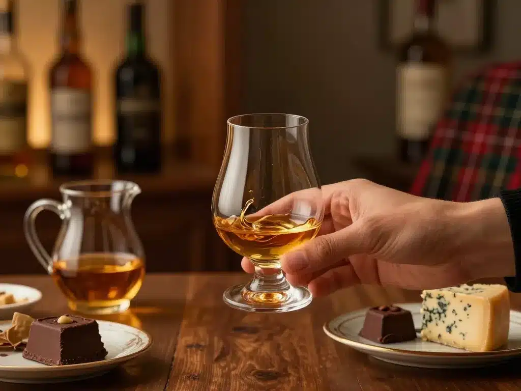 scène dégustation whisky scottish verre tulipe