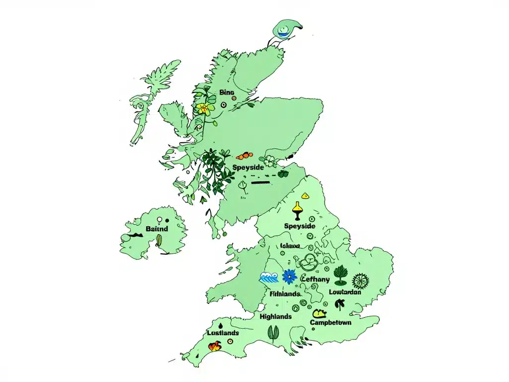 diagramme whisky scottish régions et styles